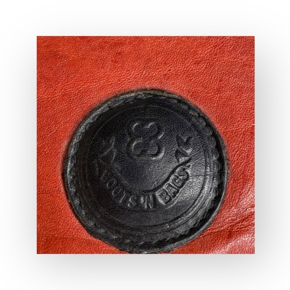 Vintage: Boots ‘n Bags ❁ Accordion Mini Crossbody Saddle Bag ❁ Brick Red Leather - Picture 14 of 16